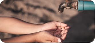 Hands holding water