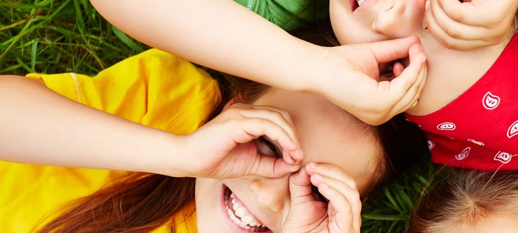 Children playing on grass